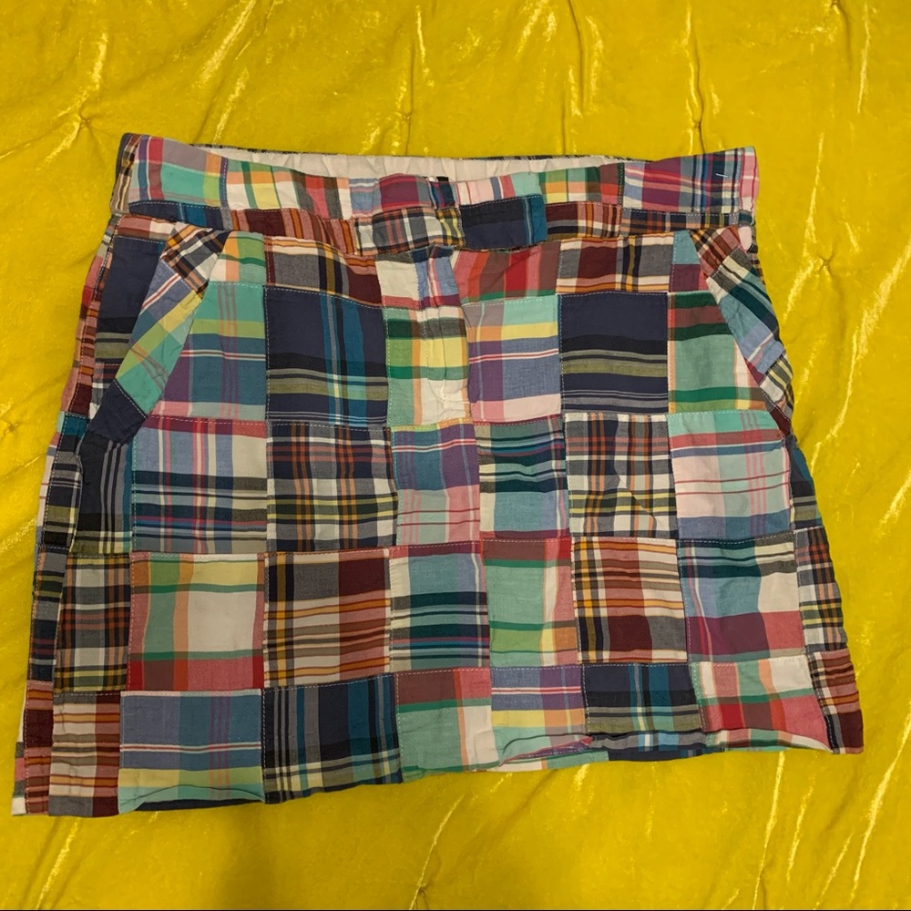 J. Crew 4 plaid madras mini skirt Euc